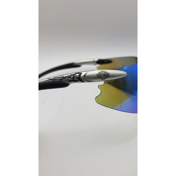 HARLEY DAVIDSON Biker Gray Riding Sunglasses  Mirror Blue Lens  B -D Z87+ - Picture 5 of 9